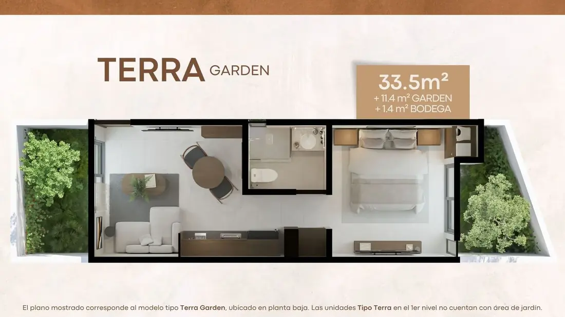 Plano arquitectónico Terra Garden